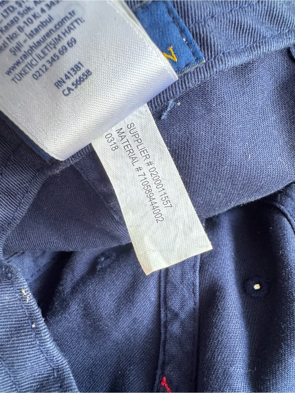 Polo Ralph Lauren Hat Strap Back One Size Navy Blue Red Embroidered Pony Logo - Picture 7 of 8